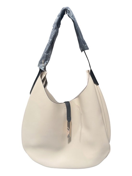 Handbags - Women's Cream Hobo Shoulder Bag - Minimalist Everyday Tote